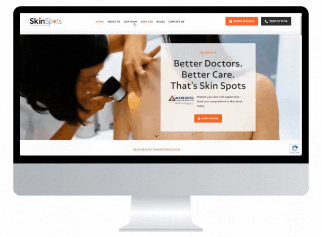 SkinSpots website