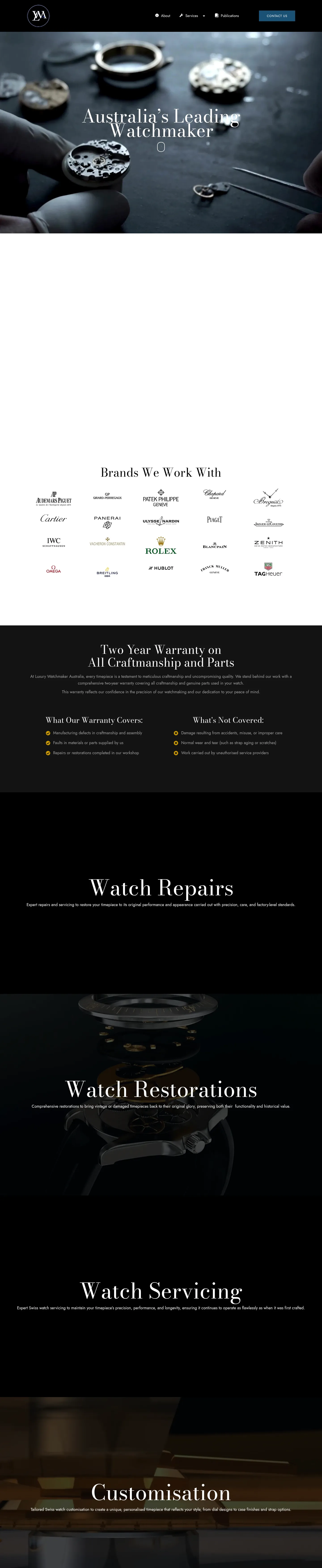 Luxury Watches Australia website