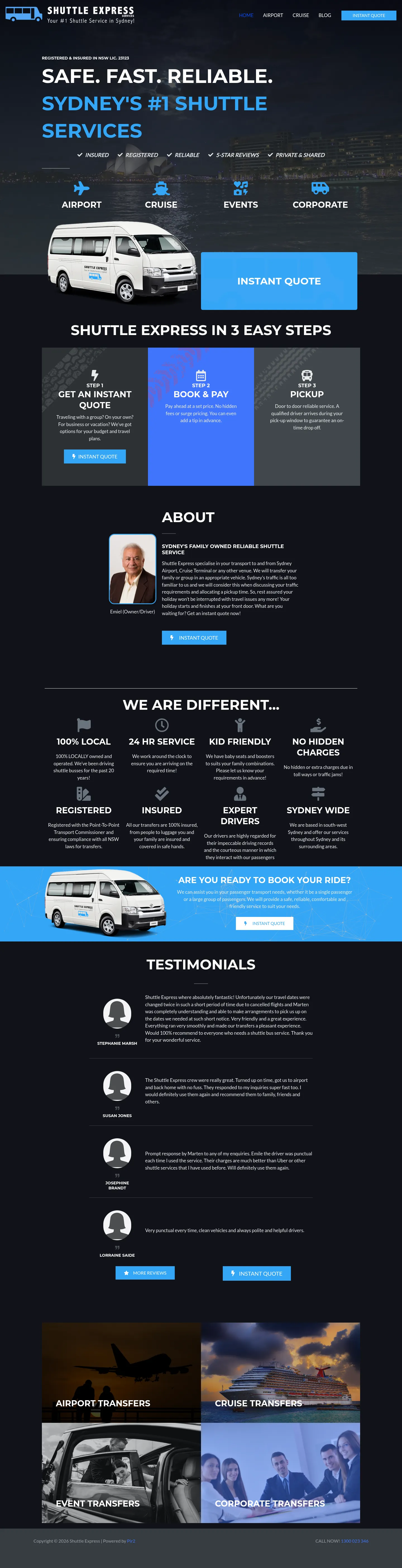 Shuttle Express website