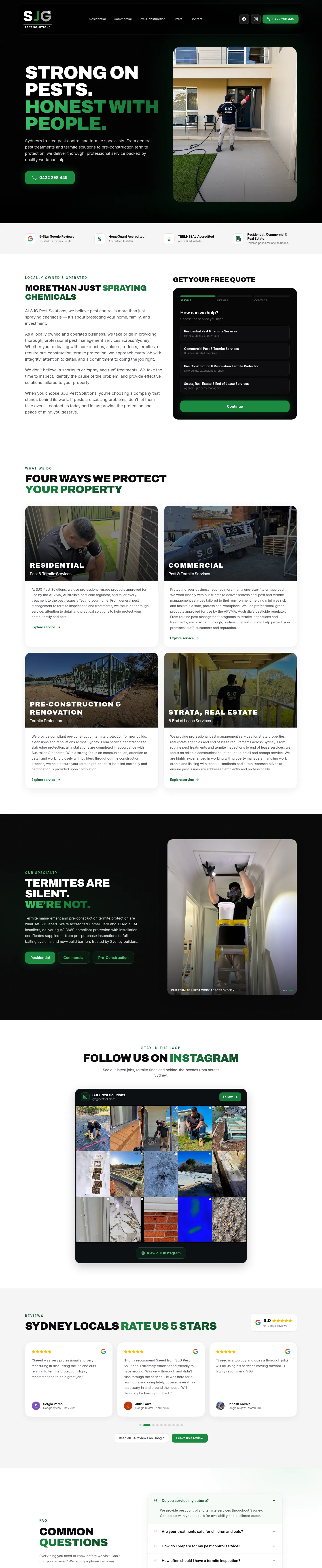SJG Pest Solutions website